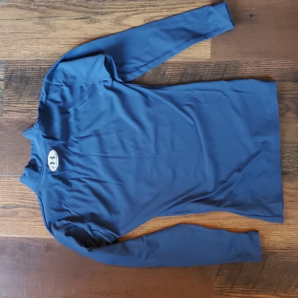 Under Armour Women's mockneck long sleeve base layer, Blue, Medium - Picture 2 of 4